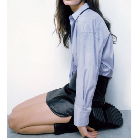 Zara Topstitched faux leather skirt - Picture 5 of 6